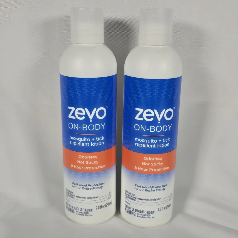 Camping 2 Pack Zevo On-Body Mosquito & Tick Repellent Lotion Odorless
